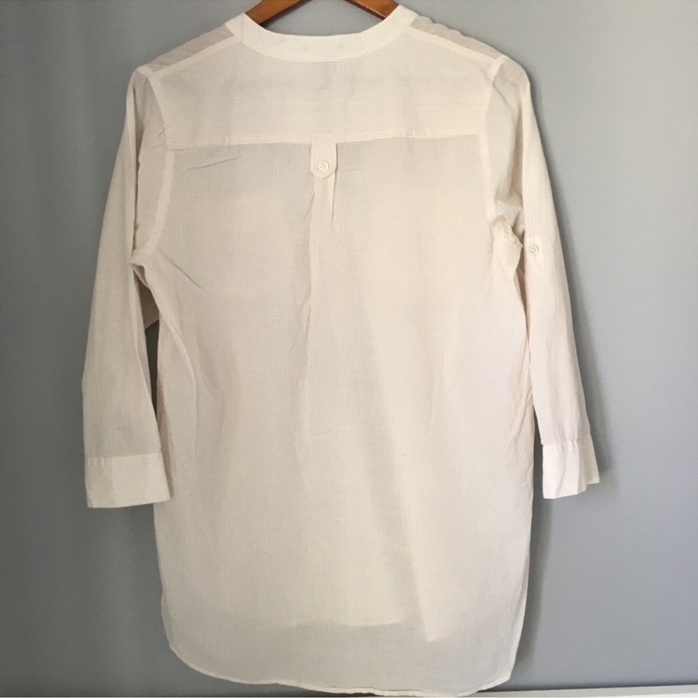 Theory White Button-Up Blouse - Picture 4 of 8